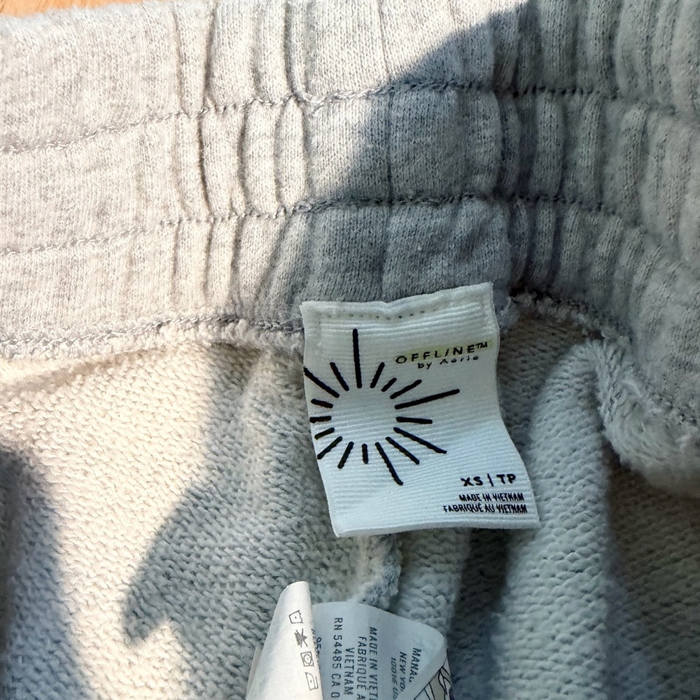 Aerie Gray Jogger Sweatpants Women’s XS Heather Lounge Fleece Pockets - Picture 4 of 5